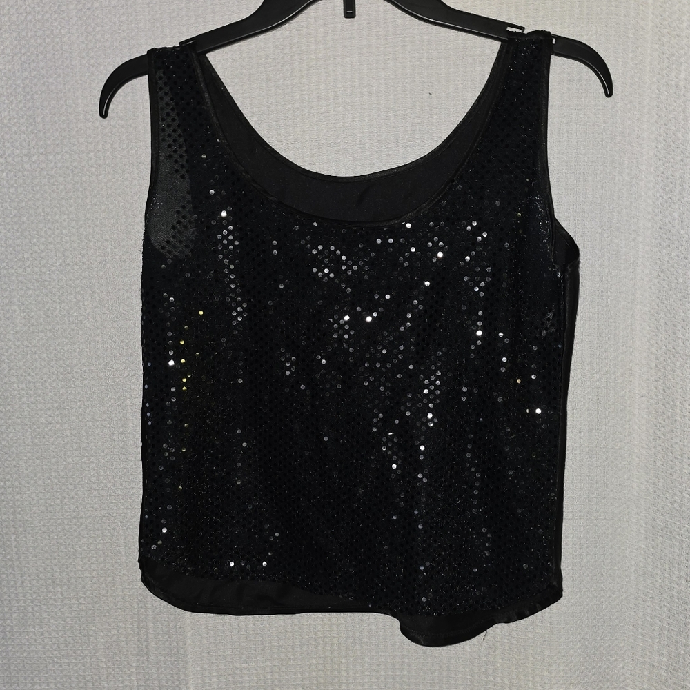 Cinema Etoile Black Sz Small Sequin Sleeveless Blouse Cosplay Costume Fairy Goth